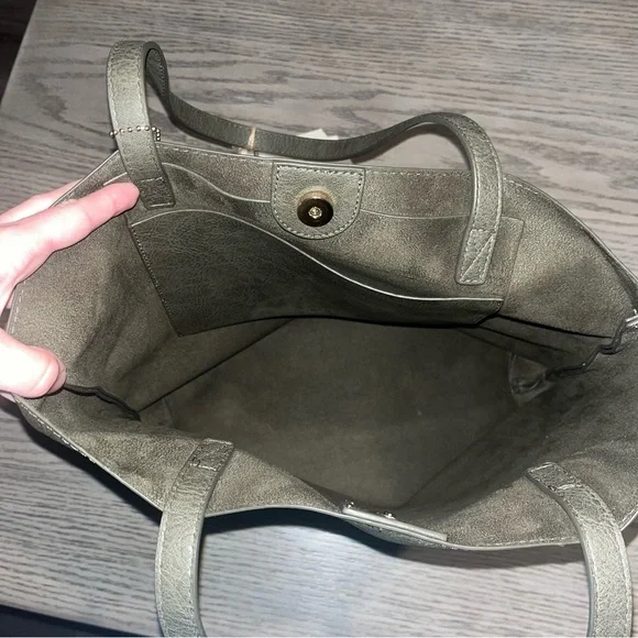 NWT Antik Kraft Olive Green Vegan Leather Tote Bag (1) - Picture 5 of 5